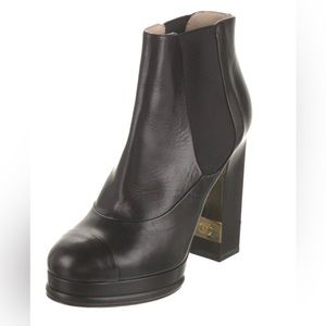 Chanel Leather Ankle Chelsea Boots